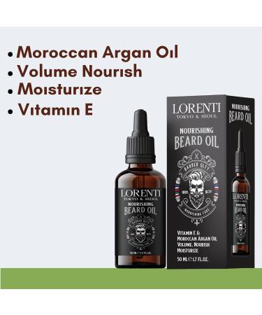 LORENTI TOKYO & SEOUL Beard Oil | Nourishing Growth Serum with Argan Oil & Vitamin E | Moisturizing Leave-in Beard Treatment 1.6 Oz - Buy Online on GoSupps.com