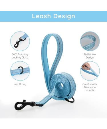 Shop Bella & Pal Dog Harness for Small Dogs | Step-In Air Mesh Reflective & Breathable Design with Leash - Sky Blue (L: 42-50cm) - Buy Online on GoSupps.com