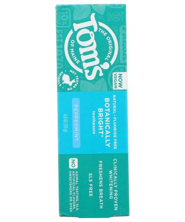 Toms of Maine Botanically Bright Peppermint Toothpaste - 4 OZ | Natural Oral Care | International Shipping Available - Buy Online on GoSupps.com