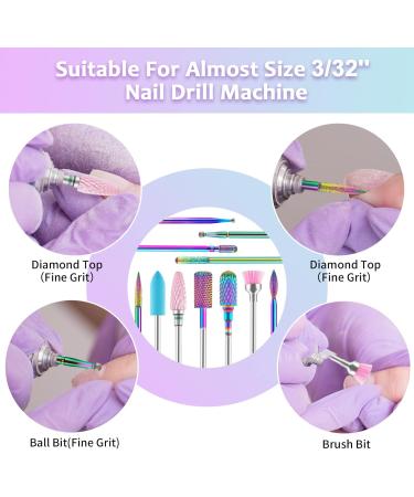 HEYMKGO Nail Drill Bits Set - 11pcs Electric Kit for Salon Acrylic Gel Manicure Pedicure Tools - Buy Online on GoSupps.com