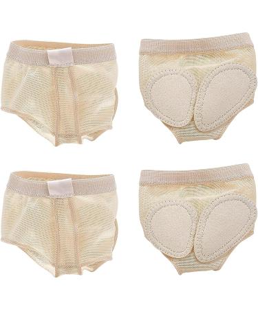 Dance Paws Pad Foot Thongs 2 Pairs with Nylon Bag - Lyrical Dance Shoes, Ballet Paws, Yoga Footwear - Small Light Beige/Light Beige - Buy Online on GoSupps.com