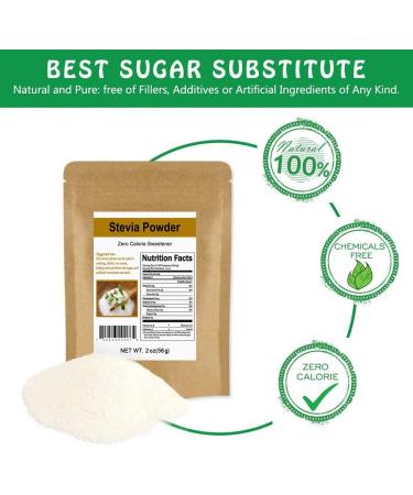 CCnature Stevia Powder Extract Natural Sweetener Zero Calorie Sugar Substitute 2oz 56.7 g (Pack of 1) - Buy Online on GoSupps.com