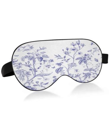 WELLDAY Sleep Mask Chinoiserie Flowers Birds Night Eye Shade Cover Soft Comfort Blindfold Blockout Light Adjustable Strap for Men Women