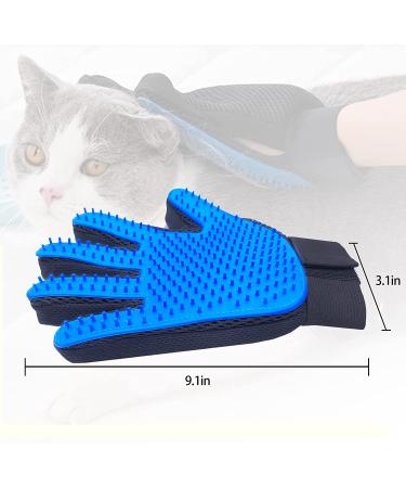 SSRIVER Pet Grooming Glove - Gentle Deshedding Brush for Dogs, Cats, Horses - Efficient Hair Remover Mitt - Massage Gloves - Blue - One Size Fits All - Buy Online on GoSupps.com