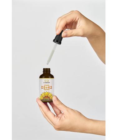 Vitamin D3+K2 Drops 50ml - High Bioavailability | 1000 IU Vitamin D3 per Drop | Premium MCT Coconut Oil | Made in Germany | K2Vital 99.7% All-Trans - Buy Online on GoSupps.com