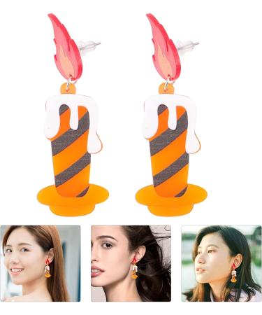 HOMSFOU 2 Pairs flame earrings orange earrings Candlestick Drop Earrings Candle Pendant Earring drop earrings Assorted Colorx5pcs 4x2.2CMx5pcs - Buy Online on GoSupps.com