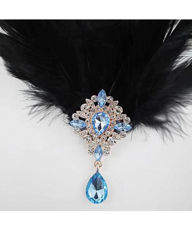 amangul 2in1 Women Feather Rhinestones Hair Hoop&Hairpin Halloween Cosplay Hairband Medieval Style Feather Shape Headbands(B) - Buy Online on GoSupps.com