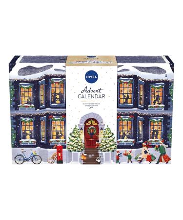 NIVEA Advent Calendar 2022 (24 Pieces) NIVEA Gift Set Includes Moisturiser Face Wash Shower Gel Aftershave Balm Lip Balms Anti-Perspirants and More Gifts for Women