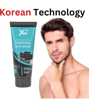 Yana Cosmetics Yana Instant Glow Charcoal Facewash Cleanser For Clean Face With Deep Cleansing Acne oil Pollution Control & Dirt Control Face Wash No Paraben & Sulfate Free By Korean Technology - Buy Online on GoSupps.com