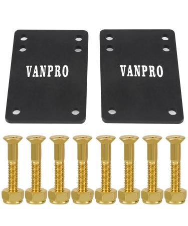vanpro Trucks pad 1/8 Rubber Skateboard Risers for Preventing Wheelbite and Absorbing Impact Shock, Reduces Vibrations to Extend Hardware Life(Snow Black) Thick 4MM with screws