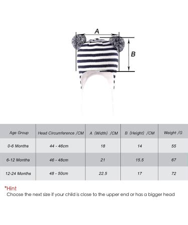 LANGZHEN Toddler Kids Winter Fleece Lined Earflap Hat 0-6 Months Navy-Stripe - Buy Online on GoSupps.com