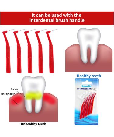 Prasacco 25 Pcs Interdental Brushes - L-Shaped 1.2mm Plastic Non-Slip Handle for Effective Tooth Cleaning & Oral Care (Red) - International Shipping Available - Buy Online on GoSupps.com