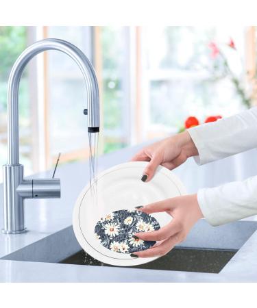 3-Pack Cleaning Kitchen Sponges Oval Watercolor Daisy Flowers Kitchen Cellulose Dishwashing Wood Pulp Cotton - Buy Online on GoSupps.com