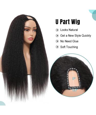12 Kinky Straight U Part Wig for Black Women | Remy Human Hair Extension | Italian Half Wig Clip Ins | Yaki Straight UPart Wig - Buy Online on GoSupps.com