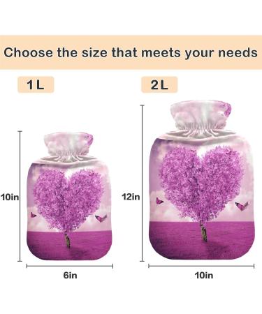 NAANLE Lavender Heart Tree Hot Water Bottle - 2L Transparent Heat Bottle for Back Pain Relief & Cold Therapy | International Shipping Available - Buy Online on GoSupps.com