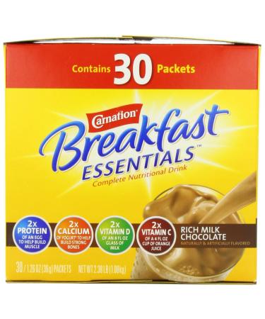 Carnation Breakfast Essentials Rich Milk Chocolate Nutritional Drink 1.26 oz (Pack of 30) - Buy Online on GoSupps.com