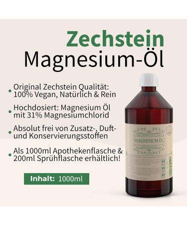 Viroxidine Zechstein Magnesium Oil 1000ml | 100% Natural Magnesium Chloride | Premium German Quality | High-Quality Pharmacy Bottle - Buy Online on GoSupps.com