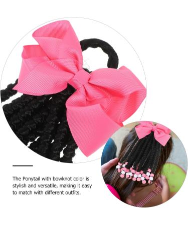 Bowknot Braided Ponytail Colored Braids Hair Extensions with Rubber Bands and Beads Ponytails Hair Bows Synthetic Hairpieces for Women Girls Party Highlights Cosplay Dress Up - Buy Online on GoSupps.com
