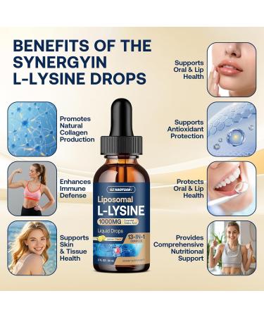 Liposomal L-lysine 1000MG Liquid Drops 13-in-1 Lysine Supplements Monolaurin Olive Leaf Extract with Vitamin C B6 D3 B12 & Zinc for Collagen Lip skin & Immune Support for Kids & Adults 2oz - Buy Online on GoSupps.com