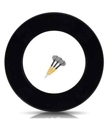 ProDarts Dart Surround for All Brands  dartboards  Darts Collection  Black Ring Stable Border  Wall Protection for The Dartboard Without Additional mounting  Professional Look 45,5cm Durchmesser (rund, schwarz)