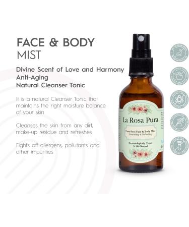 Unique Touch La Rosa Pura Pure Rose Water Face and Body Mist Gently Cleanses Softens and Revitalizes Skin for All Skin Types - Refreshing Soothing & Hydrating Formula 50ml - Buy Online on GoSupps.com