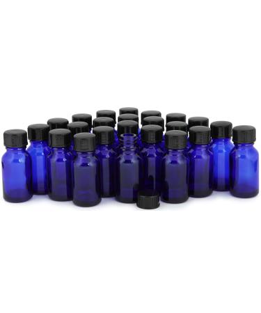 Vivaplex 24 Cobalt Blue 15 ml Glass Bottles with Lids