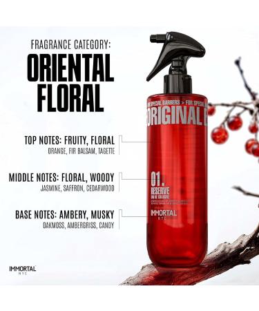 Immortal NYC Reserve 01 After Shave Spray Premier Men's Cologne 17 oz Exclusive Barbers Softens Skin Refreshes Disinfects and Relieves Face and Skin Moisturizing Formula After Shaving Oriental Floral - Buy Online on GoSupps.com
