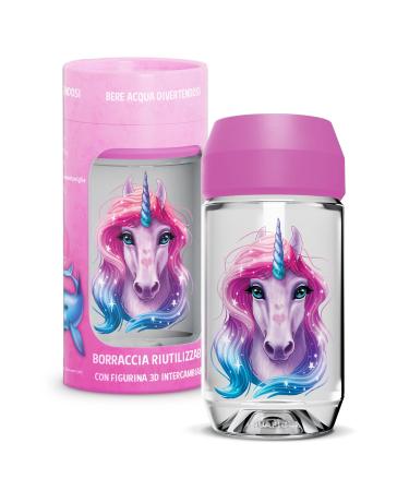 Aquafigure Reusable Water Bottle BPA Free 3D Bottle and Figure Dishwasher Safe Customizable with Themed 3D Figures (Emoji Dinosaurs and Others) - Capacity 330ml Colour