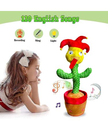 Dancing Cactus Toy - Interactive Plush Singing Cactus Repeats & Dances - USB Rechargeable - Fun Christmas Decor Piece - Buy Online on GoSupps.com