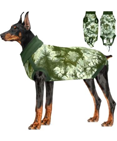 Lianzimau Dogebody after op castration male body for dogs after op body dog bitch dog-dividers wound protection suits for dogs surge suit pet shirts m tie-dye green