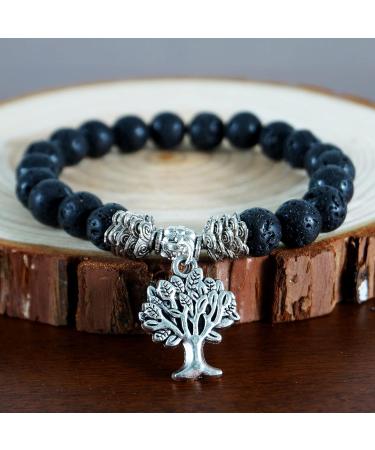 Soulnioi Healing Stones Set: Black Tourmaline Necklace, Volcanic Stone Bracelet, 4 Raw Black Tourmaline Pieces for Meditation - Buy Online on GoSupps.com