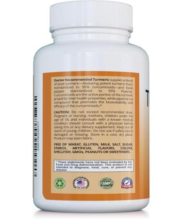 Turmeric Curcumin - 2250mg/d - Veggie Caps - 95% Curcuminoids with Black Pepper Extract (Bioperine) - 750mg Capsules - 100% Organic - Most Powerful Turmeric Supplement with Triphala (120 Count) - Buy Online on GoSupps.com