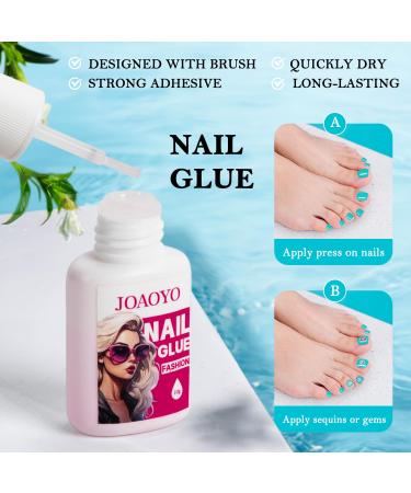 12 Color Press-On Toenails - 288 PCS Short Square with Glue | Glossy Glitter & French Tip Options for Summer - Buy Online on GoSupps.com