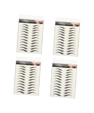 Balacoo 4 Sheets Waterproof Eyebrow Stickers Authentic Eyebrows Makeup Brow Sticker Cosmetic 6d Make up 21x14.8cm Black