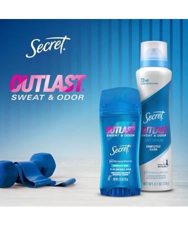 Secret Outlast Antiperspirant and Deodorant for Women Invisible Solid Completely Clean Scent 2.6 oz (Pack of 2) Completely Clean 2.6 Ounce (Pack of 2) - Buy Online on GoSupps.com