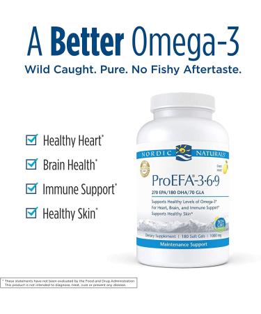 Nordic Naturals ProEFA 3-6-9 Lemon 1000 mg - 180 Softgels for Omega Fatty Acids - Buy Online on GoSupps.com