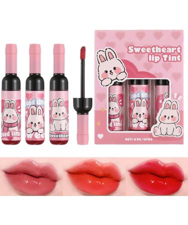 Lip Stain Lip Gloss 3 Colors Moisturizing Lip Liner Smudges Wine Bottle Shape Long Lasting Daily Makeup for Female Girls Mom or Girlfriend - Buy Online on GoSupps.com