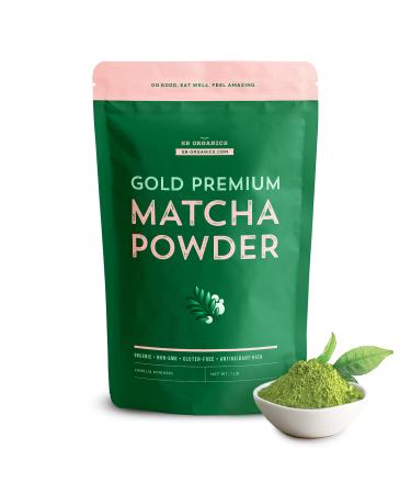Sun Bay Organics Matcha Green Tea Gold Premium Powder - USDA Organic Non-GMO Classic Standard Culinary Ground Powder for Baking, Smoothies, Coffee, Tea - 16 oz