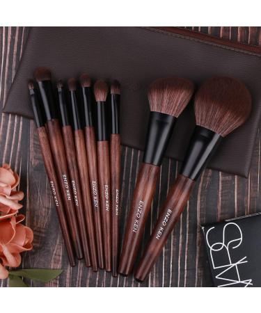 ENZO KEN Natural Sable Hair Bamboo Makeup Brush Set - Professional Case, Brown Eye Eyeshadow, Contour & Blush Brushes - Travel Cosmetic Set with Bag - Complete Blending Kit - Buy Online on GoSupps.com