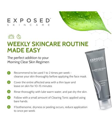 Exposed Skin Care Activated Charcoal Face Mask - Purify Skin Control Oil & Minimize Pores | Acne Treatment with Bentonite & Sulfur (1.7 Fl. Oz - Buy Online on GoSupps.com