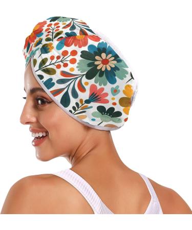 Super Absorbent Flower Hair Towels 2 Pack | Quick Dry Hair Turbans for Women & Girls - Buy Online on GoSupps.com