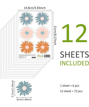 Funlife Boho Daisy Wall Decal - Peel and Stick PVC Kids Wall Art for Nursery, Bedroom, Playroom - Buy Online on GoSupps.com