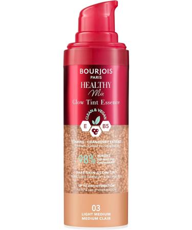 Bourjois Healthy Mix 03 Medium clair Glow Tint Essence Effet peau nue Fini clatant Hydratant teint la texture fra che et l g re Formule clean et v gane 30 ml L ger et moyen - Buy Online on GoSupps.com