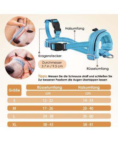 Adjustable Reflective Nylon Muzzle for Small Dogs - Prevent Biting Barking & Chewing | Eyin Blue Muzzle (Size S) - Comfortable & Breathable Design - Buy Online on GoSupps.com