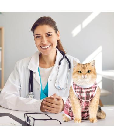 Avont Cat Recovery Suit - 2 Pack Post-Surgery Relaxation Clothing Leakage Protection for Abdominal Wounds - Medium Black/Pink Plaid - Buy Online on GoSupps.com