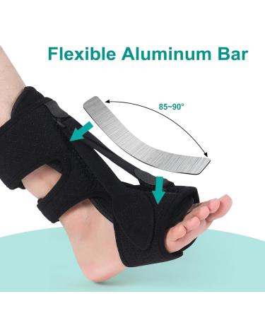 Contatto Plantar Fasciitis Night Splint - 3 Adjustable Straps Aluminum Bar - Relief for Foot Pain Achilles Tendonitis - Unisex Foot Brace - Buy Online on GoSupps.com