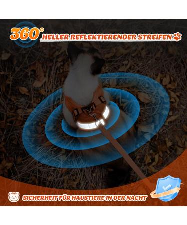 Supet Cat Dishes & Soft Vest with Leash for Kittens & Small Dogs - Orange (S: 26-32 cm) - Buy Online on GoSupps.com