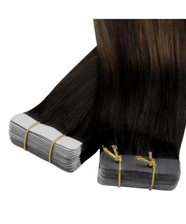 Youngsee Brown Ombre Tape In Hair Extensions - 45cm Real Hair Balayage - #2/2/6 - 50g - Buy Online on GoSupps.com