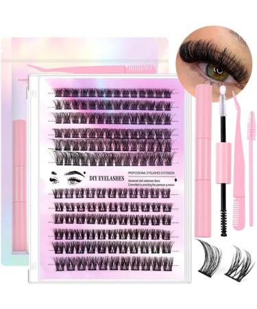 Laluerck DIY Lash Extension Kit C Curl Cluster Lashes with Glue and Lash Applicator Tools for Self Application at Home Set 1 - Buy Online on GoSupps.com