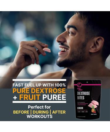 Dextrose Bites Cherry Pineapple | Dextrose Melts for Workouts | Glucose Tablets for Low Blood Sugar | 9 Servings (20g Each) | Pack of 03 - Buy Online on GoSupps.com